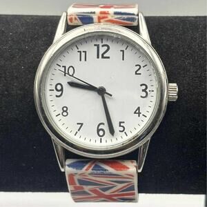 Silver United Kingdom Flag Men's Watch